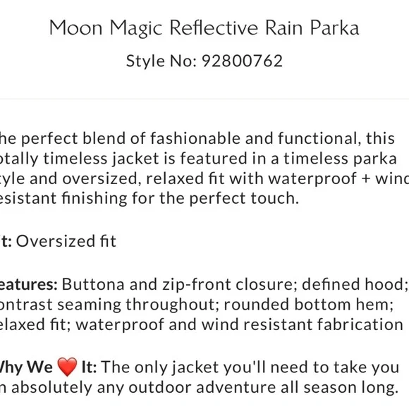 Free People Moon Magic Reflective Rain Parka Size Small NWT - Picture 6 of 17